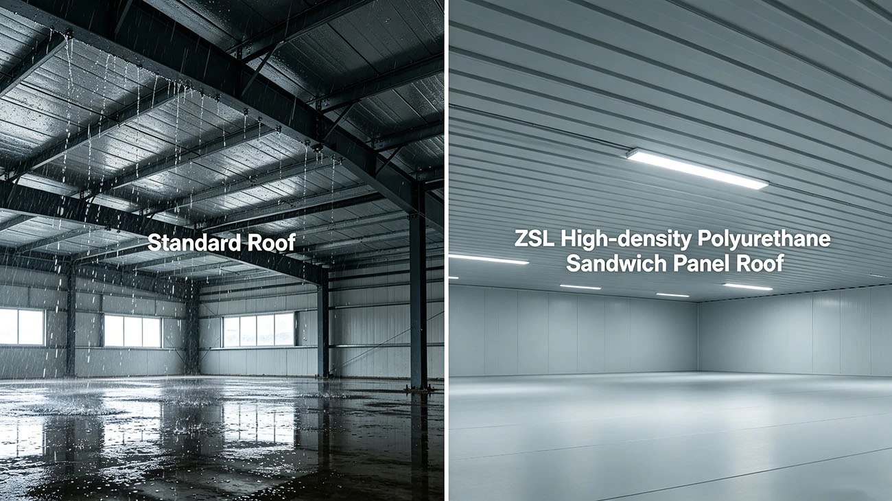 Anti-drip roof panel comparison for steel garages - moisture and condensation control Anti-drip roof panel comparison for steel garages - moisture and condensation control